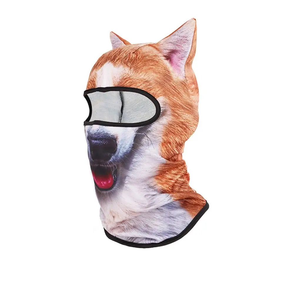 3D Animal Face Neck Gaiter – Dog & Cat UV Sun Protector Neck Gaiter Axl