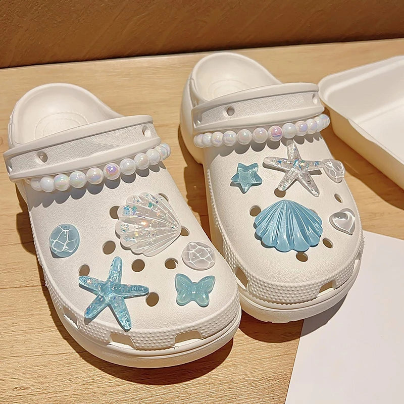 Starfish & Shell Resin Shoe Charms – DIY Clog Sandal Decor Shoe Charms Axl