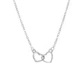 Huitan Double Heart Pendant Necklace – Glossy Women's Jewelry Pendant Necklace Axl XL1233 45cm