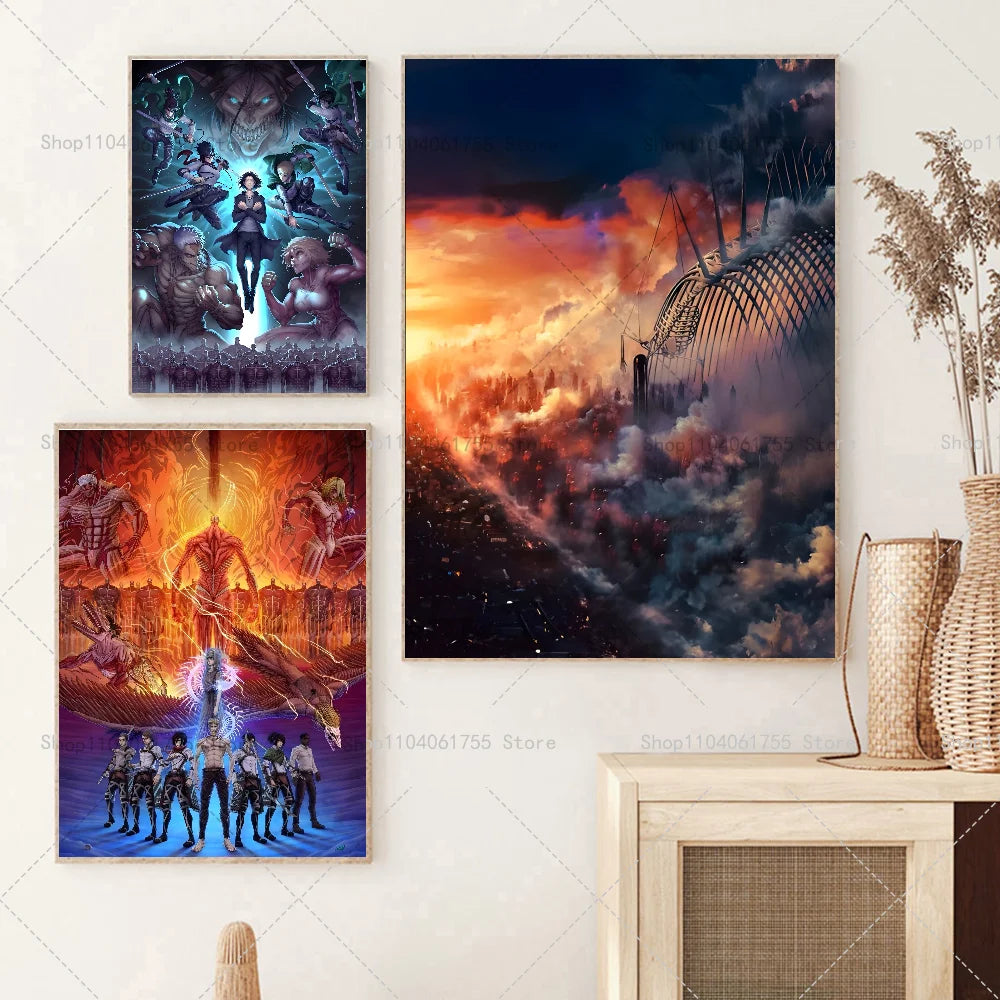 Attack on Titan Anime Wall Poster – Self-Adhesive Waterproof Art Anime Wall Poster Axl