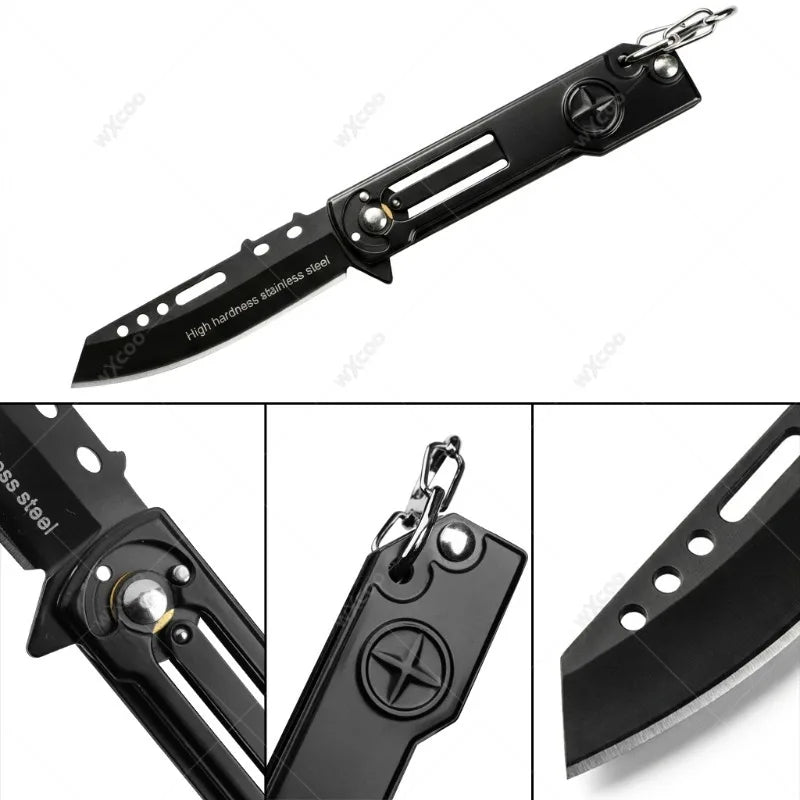 WXCOO Folding Paring Knife – Mini Stainless Steel Keychain Knife Folding Paring Knife Axl
