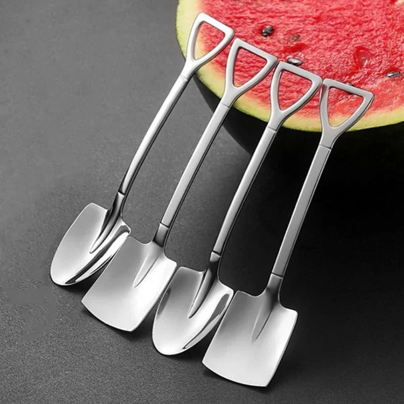 4-Piece Stainless Steel Dessert Spoons – Ice Cream & Fruit Set Dessert Spoon Set Axl