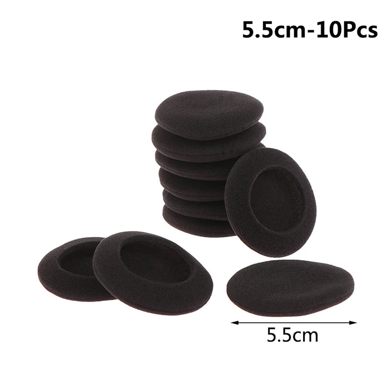 10-Pack Foam Ear Pads for Earhook Headphones – 35 to 60mm Headphone Ear Pads Axl 5.5cm-10Pcs