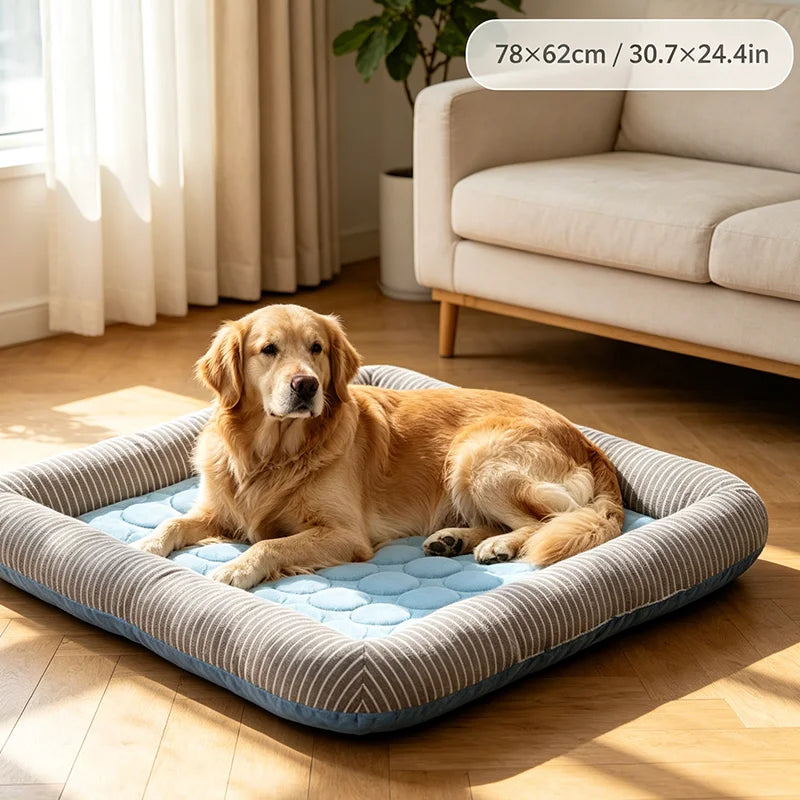KEMORELA Ice Silk Cooling Dog Mat – Breathable Pet Sleeping Pad Dog Cooling Mat Axl 78x62cm