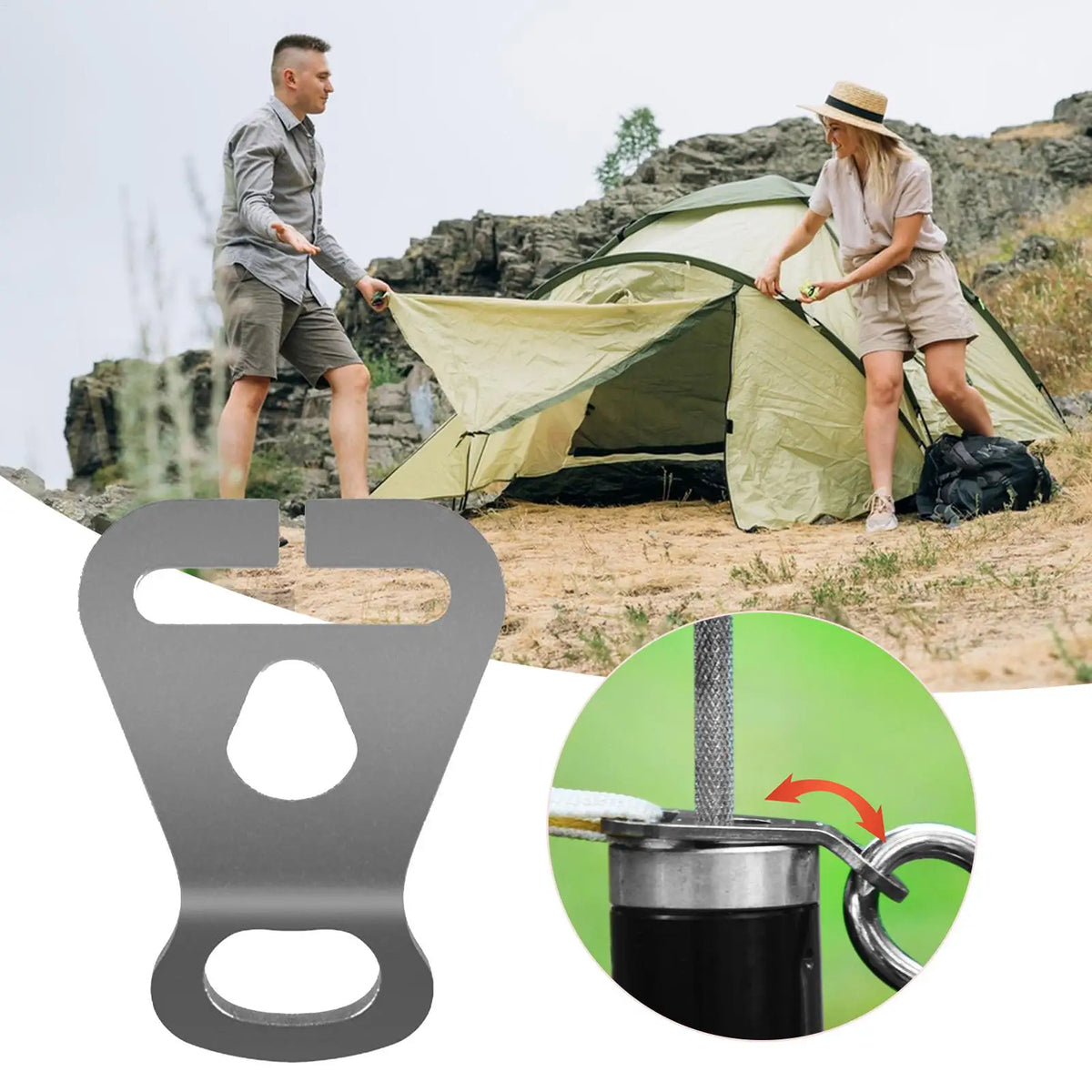 Stainless Steel Tent Guyline Tensioner | Camping Rope Clasp Guyline Tensioner Axl