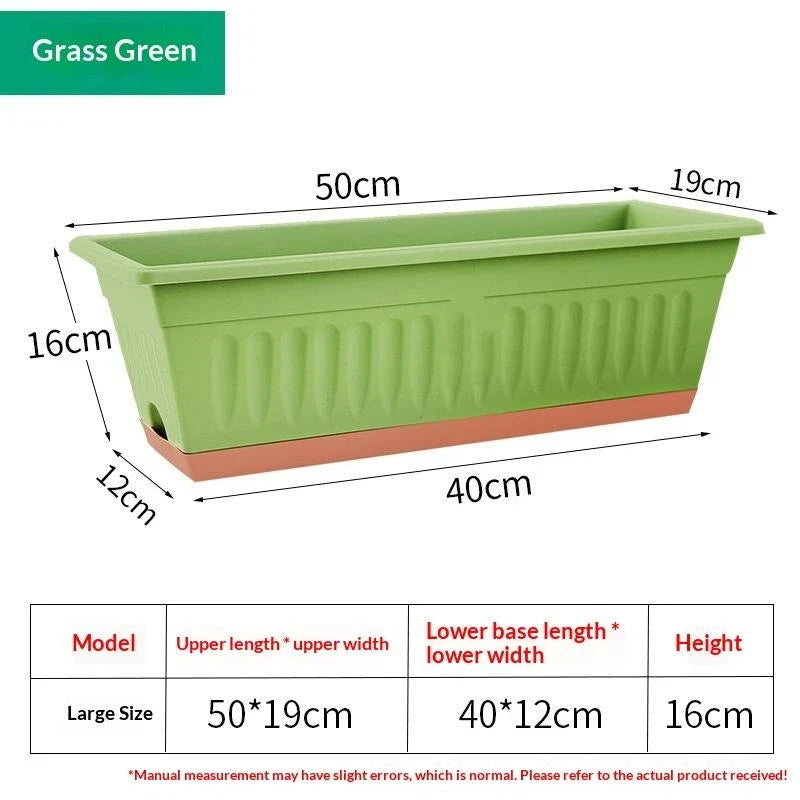 Rectangle Plastic Window Box Planter with Drainage – 50cm Window Box Planter Axl A3