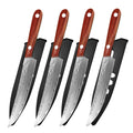 Damascus Steel Paring Knife – Wood Handle | InLeung Kitchen Damascus Kitchen Knife Axl 4pcs Knife