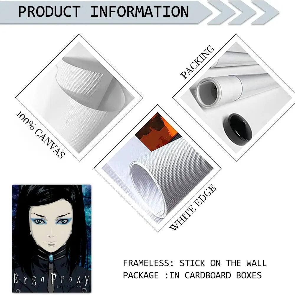 Ergo Proxy Anime Canvas Wall Art – Unframed HD Poster Canvas Wall Art Axl