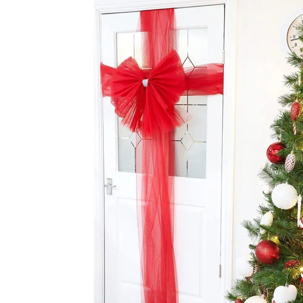 Extra Large Red Christmas Door Bow – Festive Front Door Decor Christmas Door Bow Axl