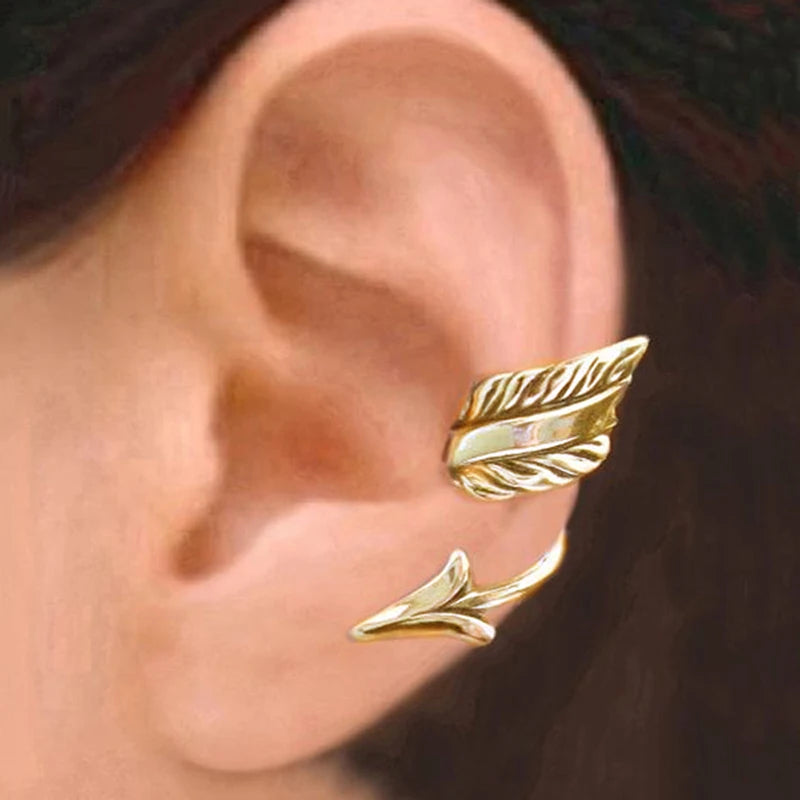 Huitan Vintage Fox Ear Cuff Clip Earrings – Antique Silver Women Clip-On Earrings Axl E2699