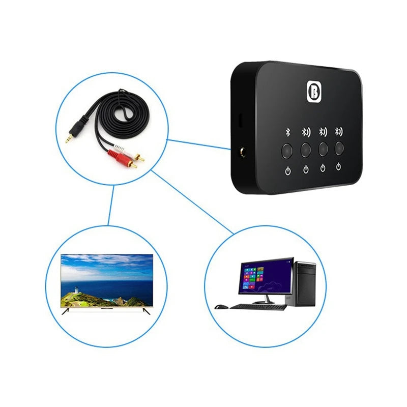 BW107 Bluetooth 4.0 Dual Audio Transmitter Splitter Adapter Bluetooth Audio Transmitter Axl