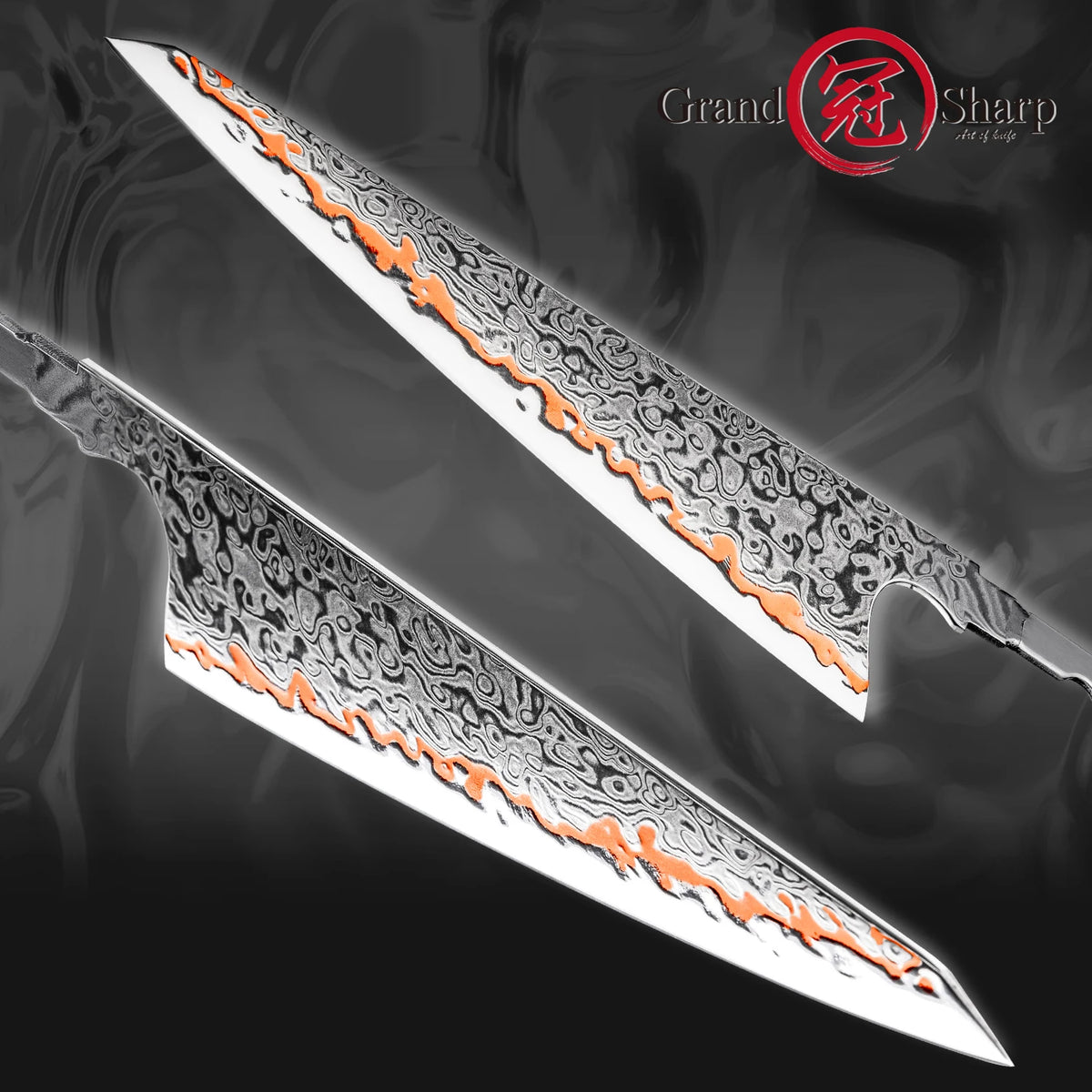 Grandsharp 55-Layer Damascus Steel DIY Knife Blade Set – 1–7 Pcs DIY Knife Blade Set Axl