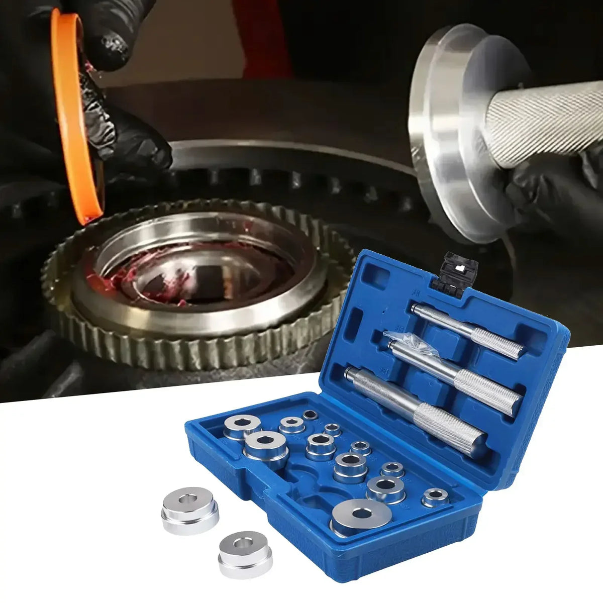 17-Pc Bearing Race & Seal Installer Set | Wheel Bearing Kit Bearing Installer Kit Axl