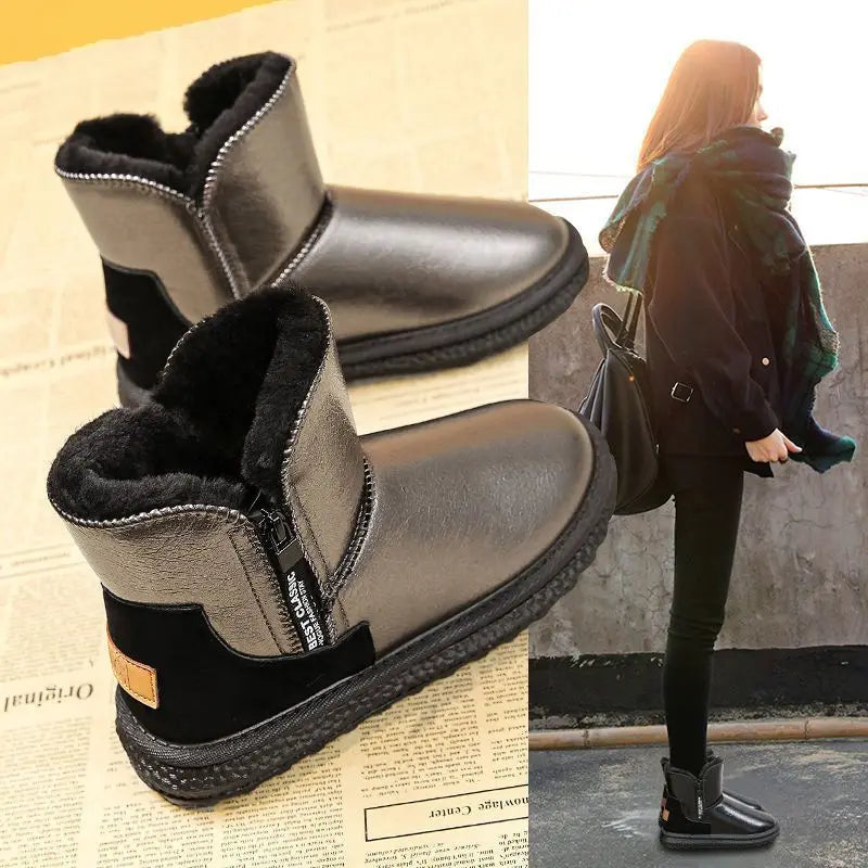 Women's Plush Ankle Snow Boots – Zip Winter Boots EU 34–48 Women's Snow Boots Axl