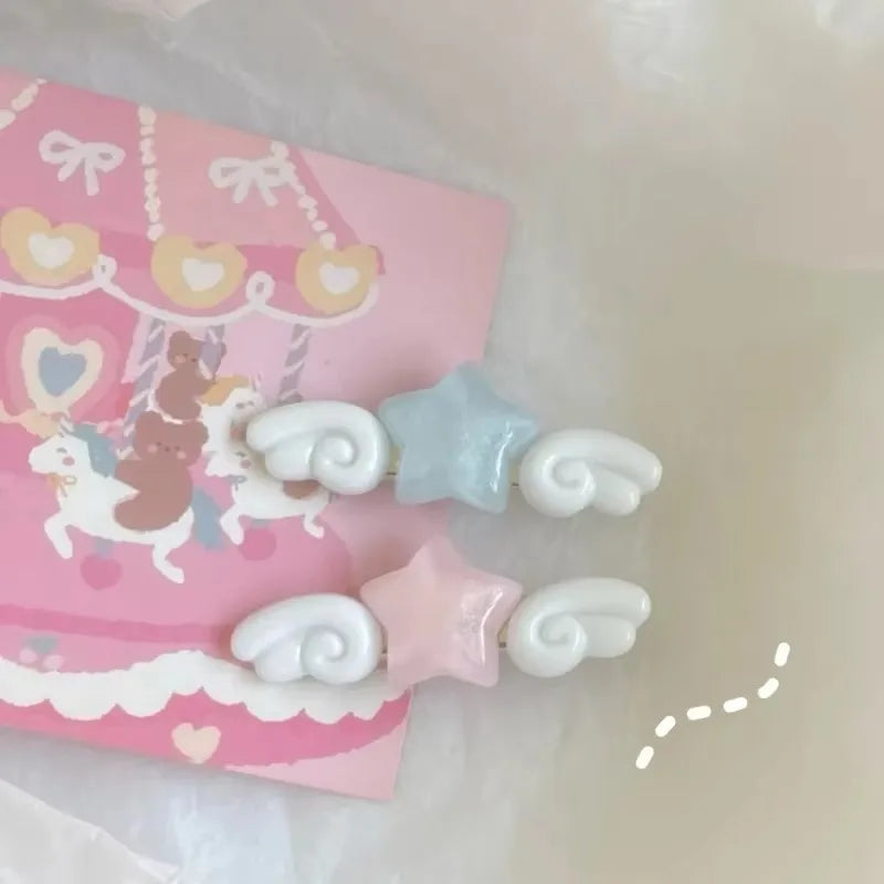 Star Wing Hair Clips for Girls – 2PCS Acrylic Barrettes Hair Barrettes Axl