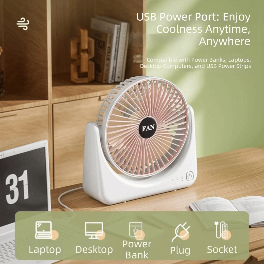 USB Desktop Mini Fan – 3-Speed Silent Portable Desk Fan Desktop Mini Fan Axl