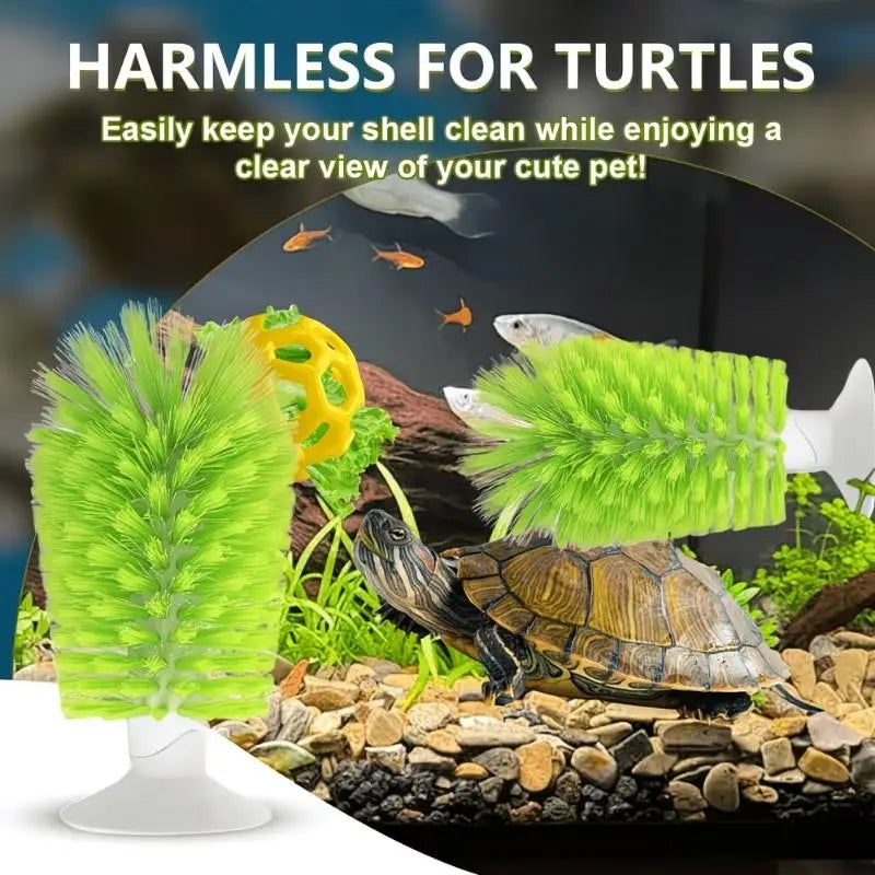 Turtle Shell Cleaning Brush & Feeding Ball | Aquarium Decor Turtle Tank Accessory Axl