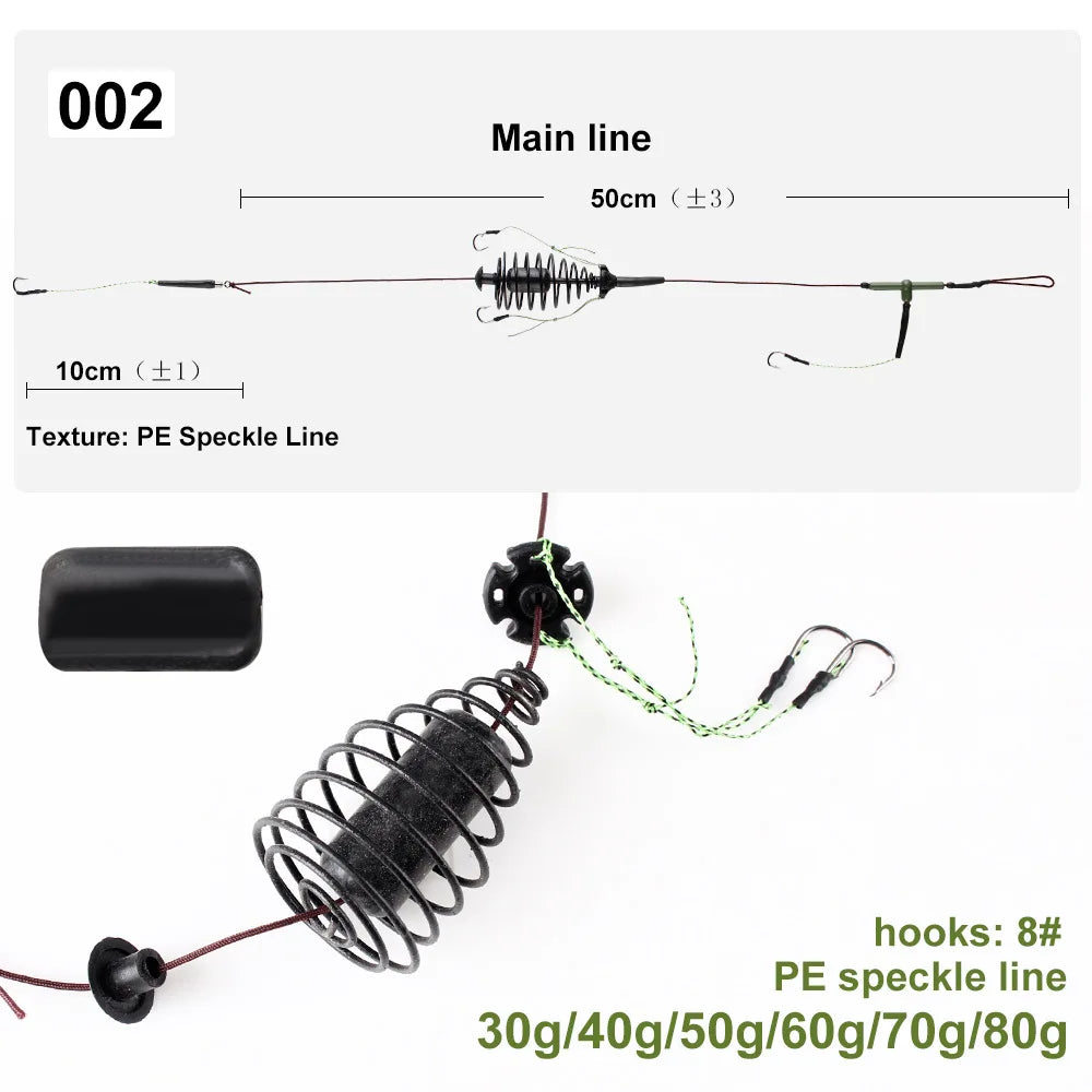 Carp Fishing Bait Cage Feeder 30–80g | Carbon Steel Hook Rig Fishing Feeder Rig Axl