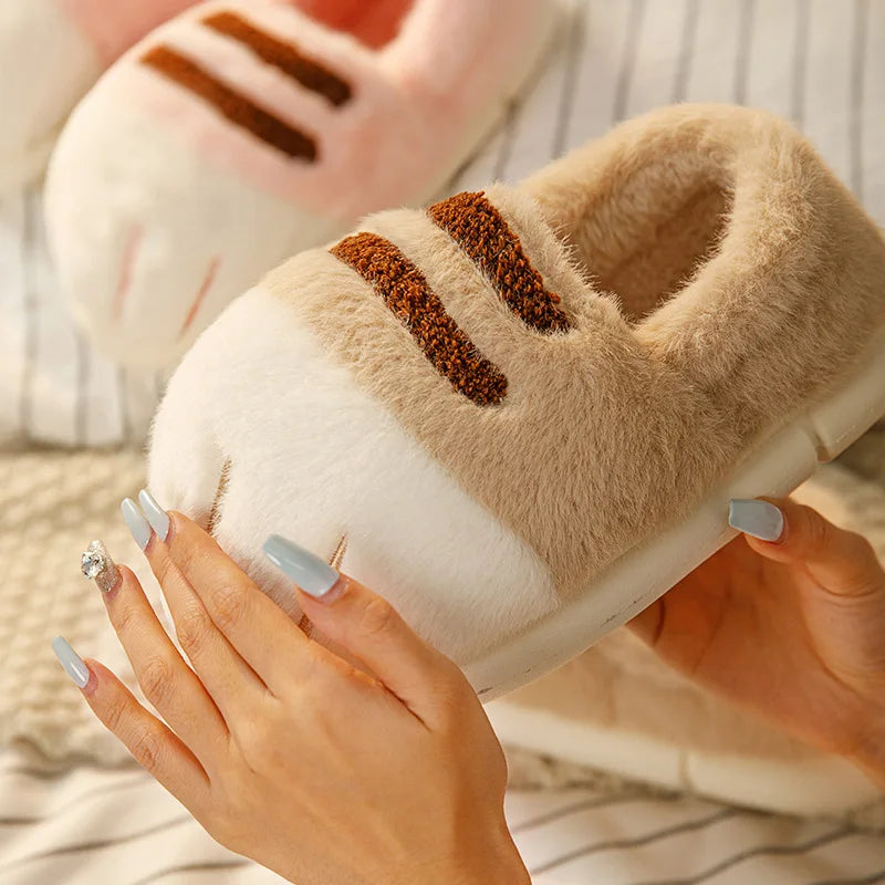 Kids Winter Plush Cat Claw Slippers – Warm Anti-Slip Indoor Kids Winter Slippers Axl