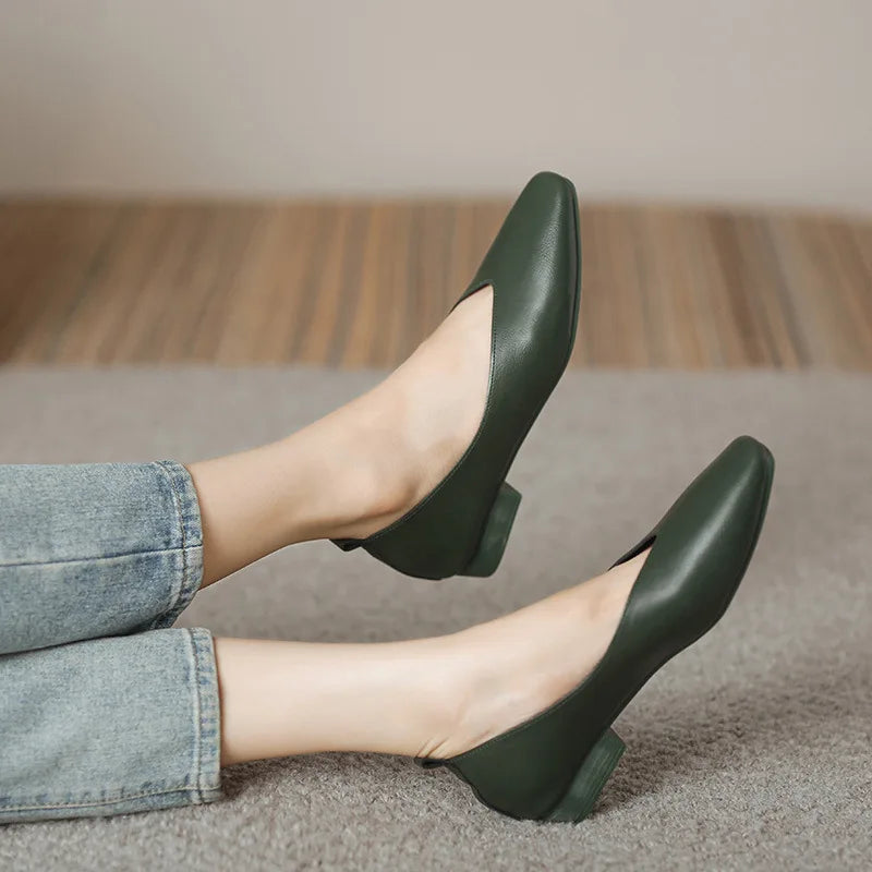 Women's Flat Loafers – Square Toe Casual Slip-On Shoes Women's Flat Loafers Axl