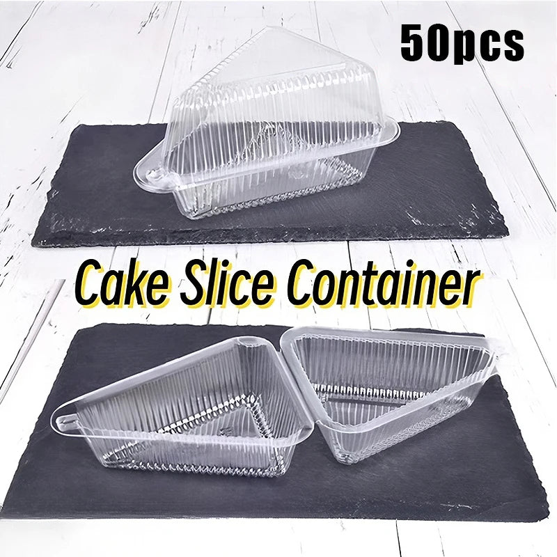Triangle Slice Cake Clamshell Boxes – Clear Plastic 50/100/150 Pack Cake Slice Container Axl 50pcs A1