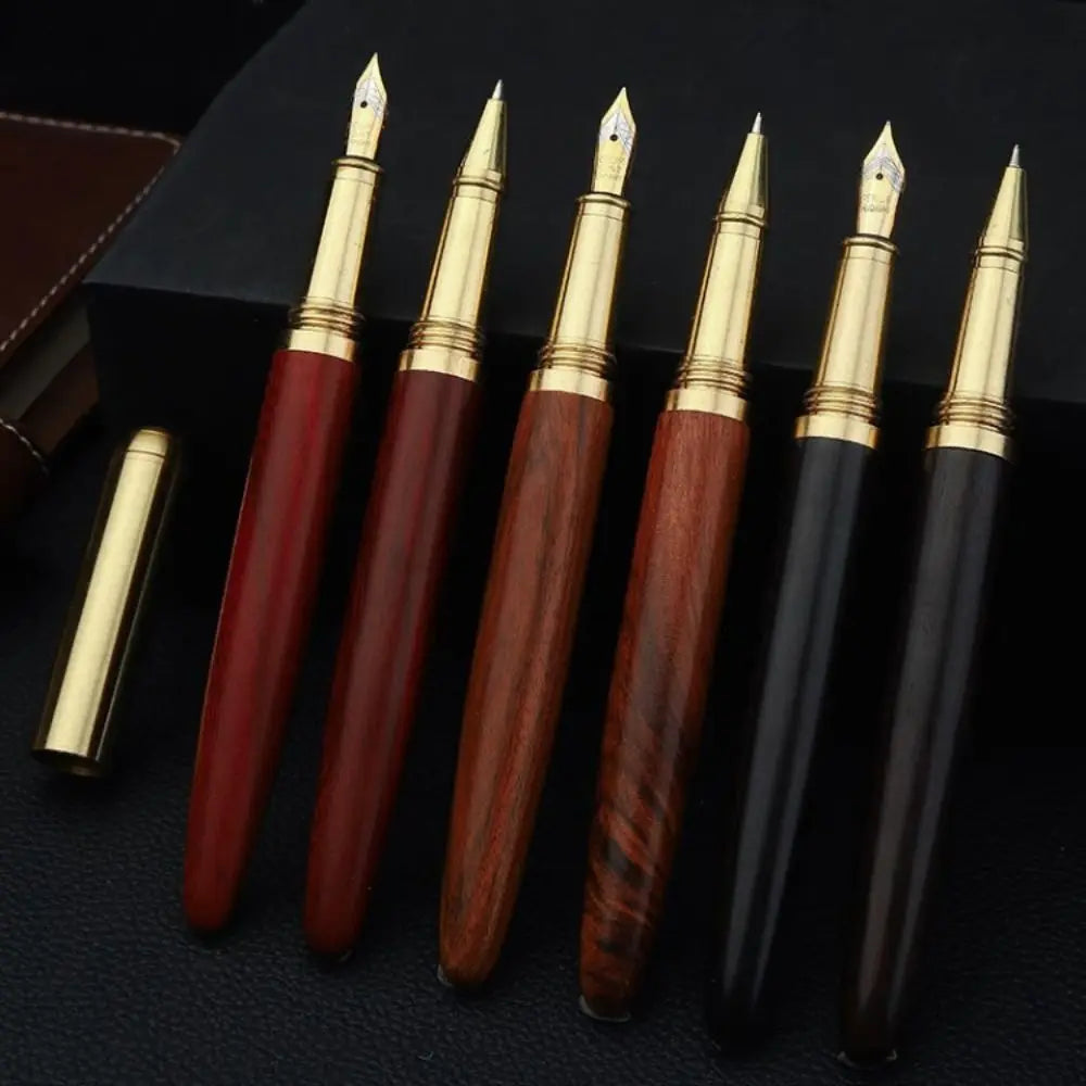 Wood & Brass Fountain Pen – 0.7mm Calligraphy Signature Pen Fountain Pen Axl