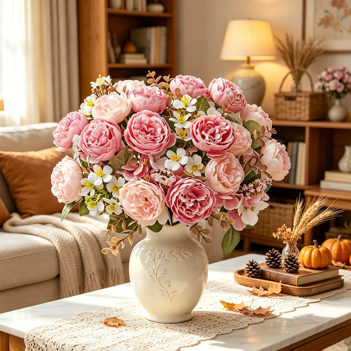 Silk Peony Artificial Flowers – Wedding, Home & Fall Décor Artificial Silk Flowers Axl
