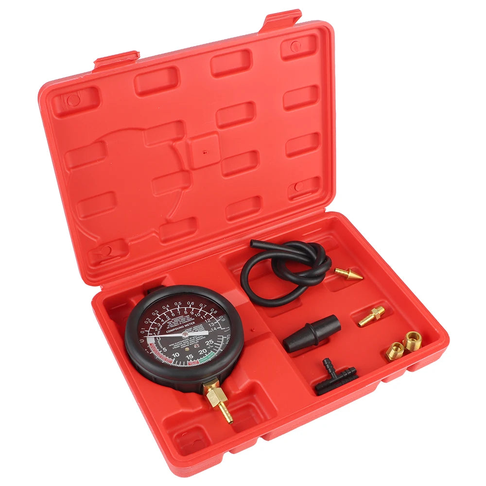 Automotive Engine Compression & Vacuum Pressure Gauge Kit Engine Compression Tester Axl black