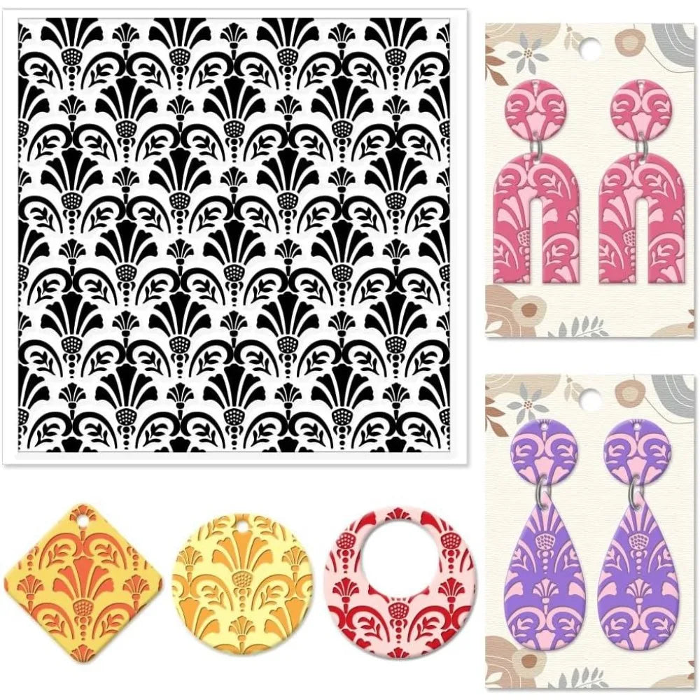 Scottish Thistle Polymer Clay Texture Sheet | Floral Stamp Pad Clay Texture Stamp Axl AECH04-19545