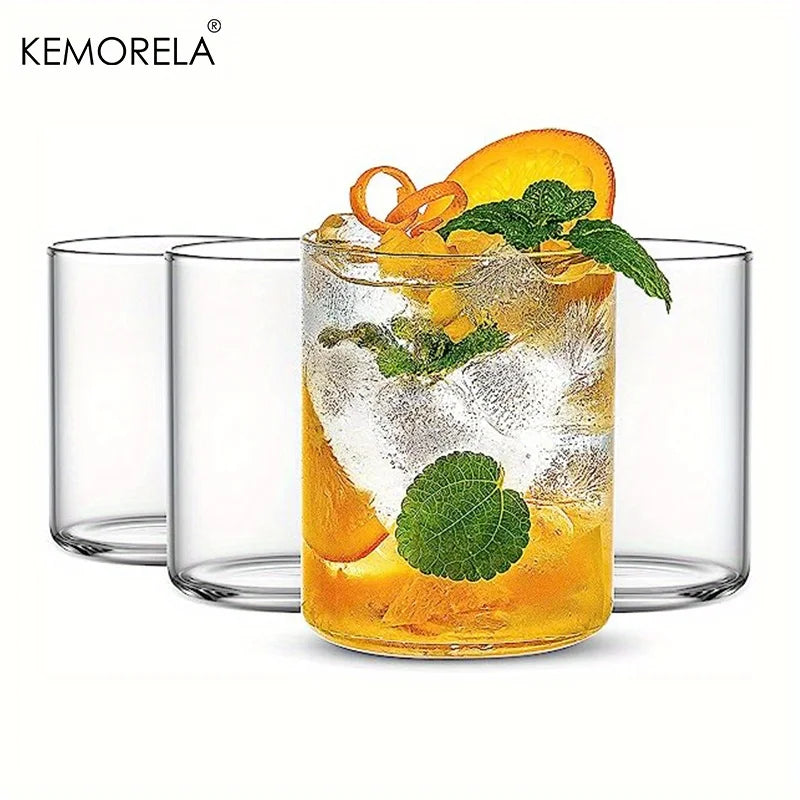 KEMORELA Borosilicate Drinking Glasses Set – BPA Free, 4 or 6 Pc Drinking Glasses Set Axl 4PCS 440ML 401-600ml