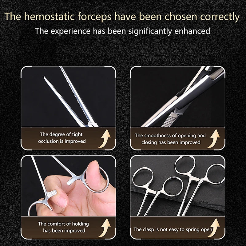 Stainless Steel Locking Hemostatic Forceps | 12.5–18cm Locking Forceps Clamp Axl