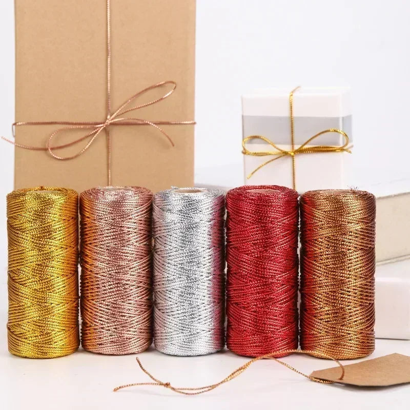1.5mm Gold & Silver Metallic Macrame Cord – 100M Craft Rope Metallic Craft Cord Axl