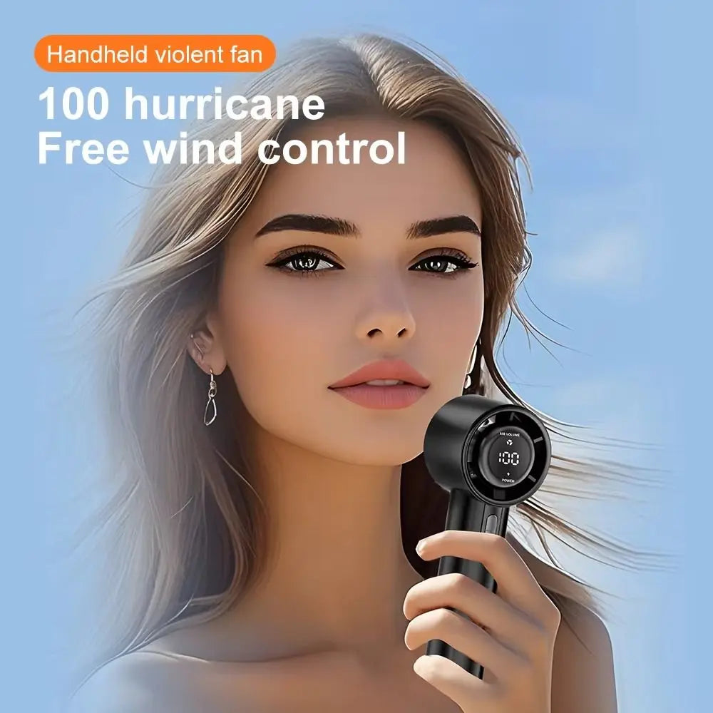 USB Rechargeable Mini Handheld Fan – 100 Speeds, 3000mAh Handheld Cooling Fan Axl
