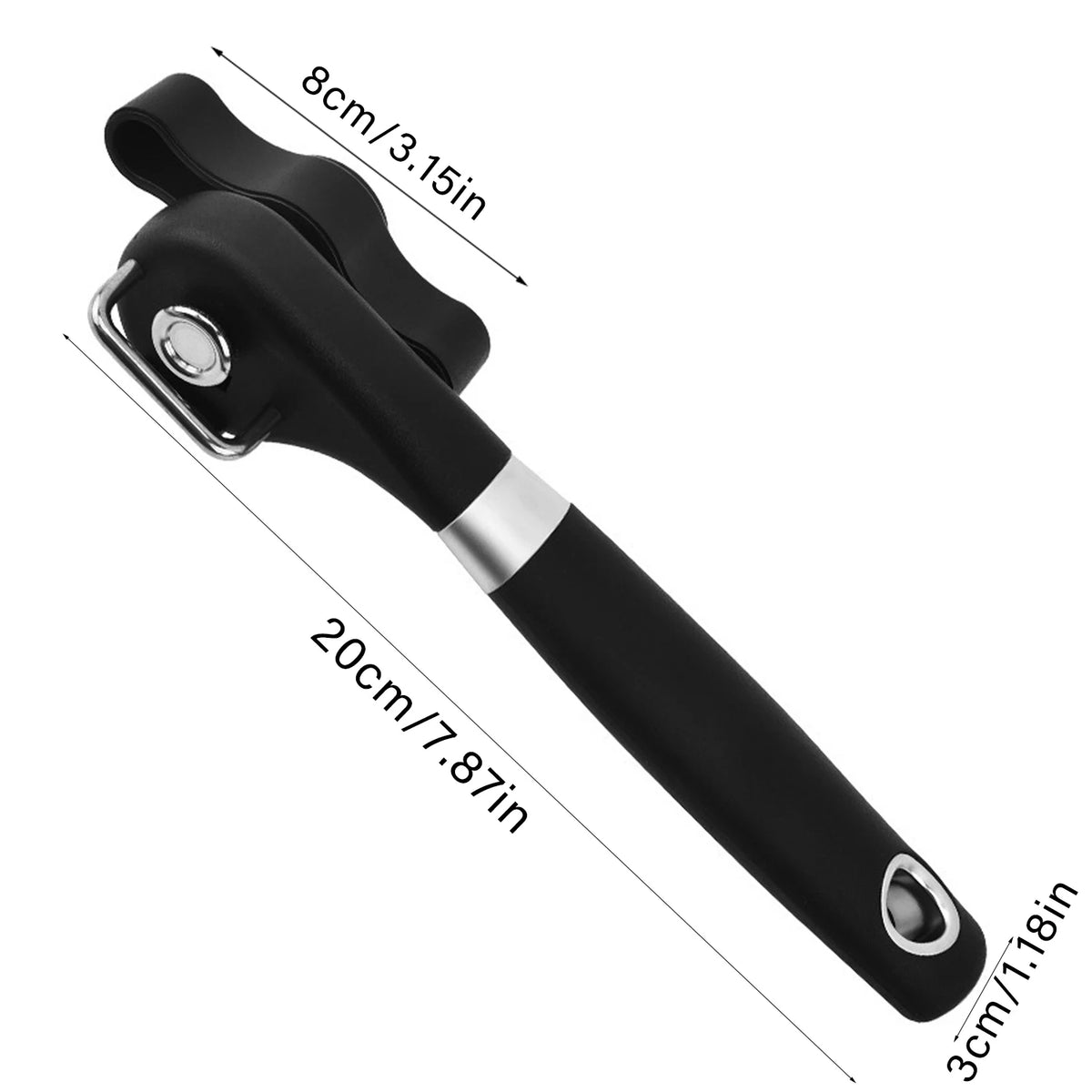 Stainless Steel Side-Cut Can Opener – Safe Smooth Edge Manual Can Opener Axl
