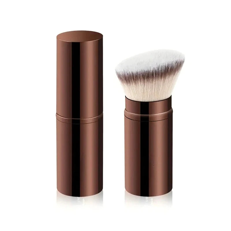 Retractable Makeup Brush – Foundation, Powder & Blush Travel Makeup Brush Set Axl A Brown