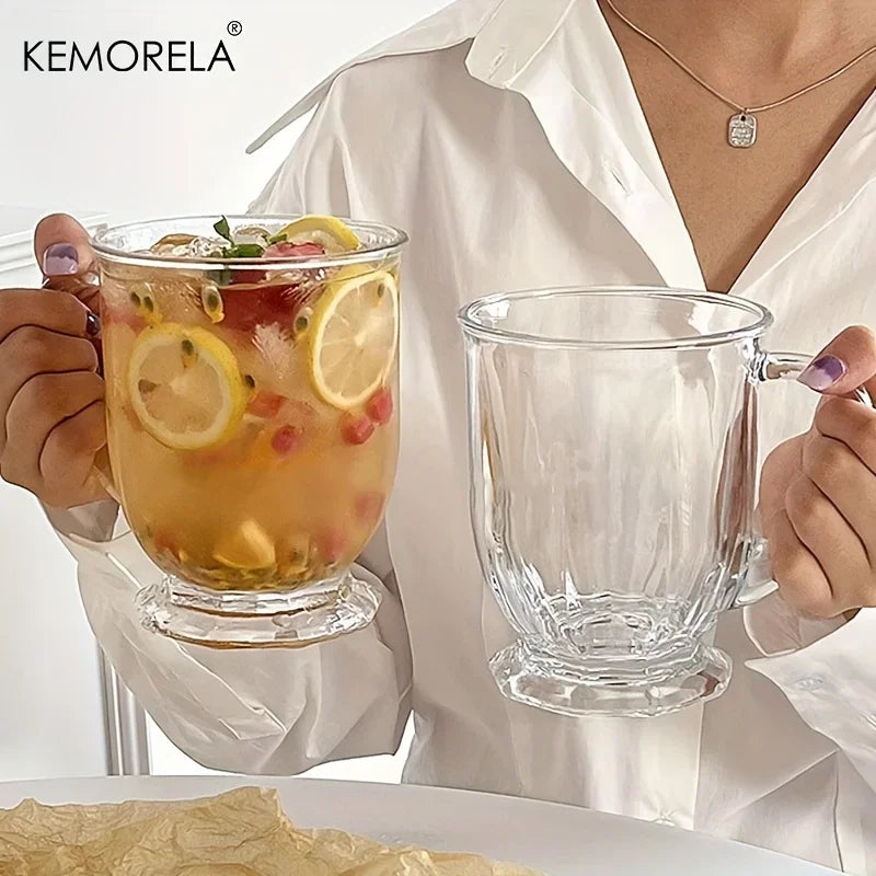 KEMORELA Retro Large Capacity Glass Mug 480/600/650ml Glass Mug Axl