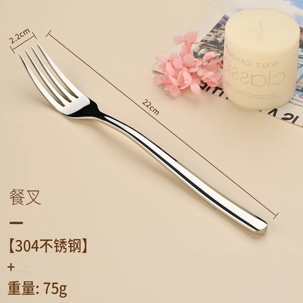 304 Stainless Steel Flatware Set – Mirror Finish Steak Knife & Fork Flatware Set Axl B China Mainland