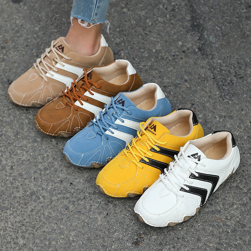 Women's Patchwork Faux Suede Casual Sneakers | AZGB Women's Casual Sneakers Axl