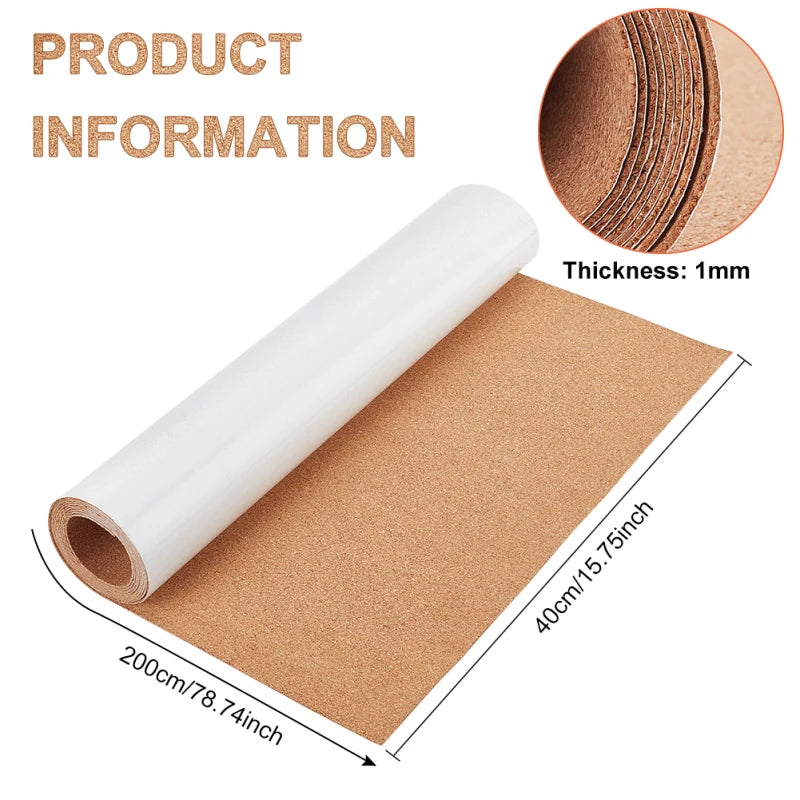 Natural Cork Fabric Sheets 2-Roll – PU Cork Leather for DIY Crafts Cork Craft Fabric Axl AECH04-11854