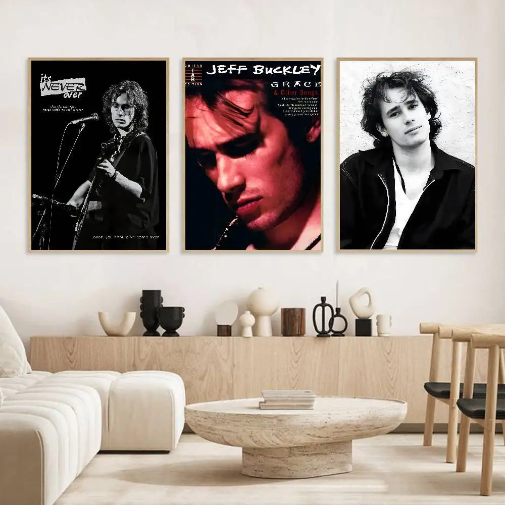 Jeff Buckley HD Poster – Self-Adhesive Waterproof Wall Decor Wall Art Poster Axl