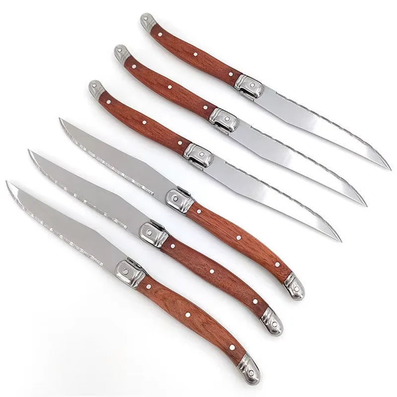 Serrated Steak Knives Set 4/6/8 Piece – Wood Handle Cutlery Steak Knife Set Axl