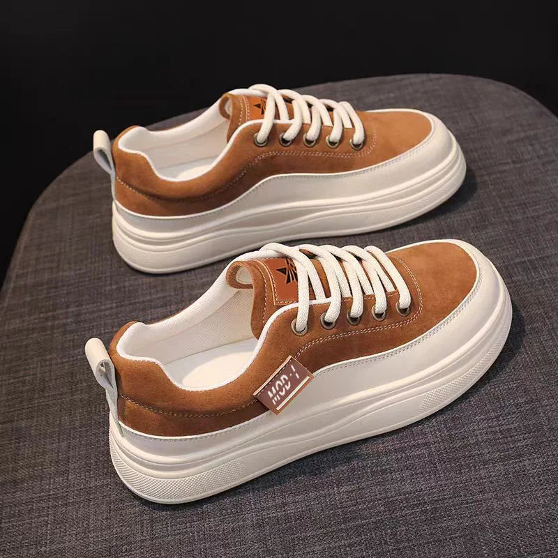 Women's White Platform Sneakers – Soft Cloud Sole Casual Shoes Women's Platform Sneakers Axl Khaki 36