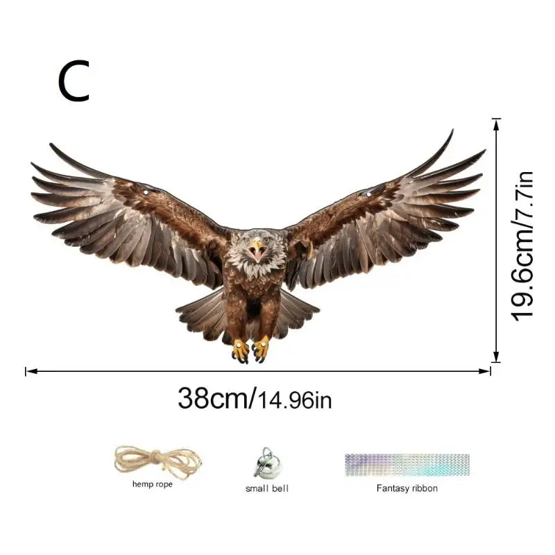Waterproof Owl Bird Scarer with Reflective Strip & Bells Bird Scarer Decoy Axl C