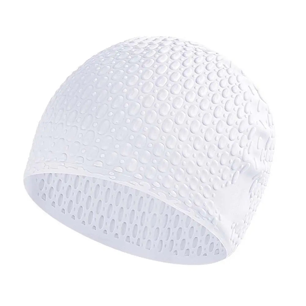 Silicone Swimming Cap – Waterproof Ear Protection Pool Hat Silicone Swim Cap Axl white