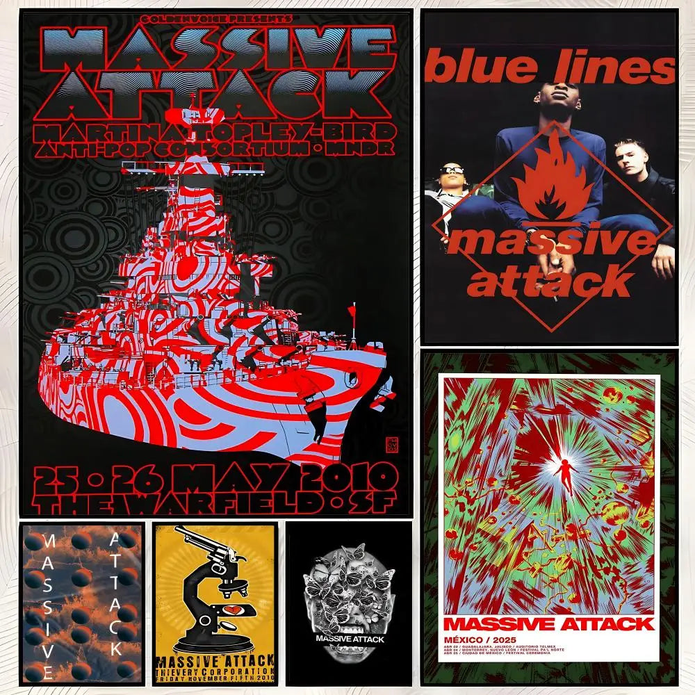Massive Attack Poster – Self-Stick HD Waterproof Wall Art Decor Wall Art Poster Axl