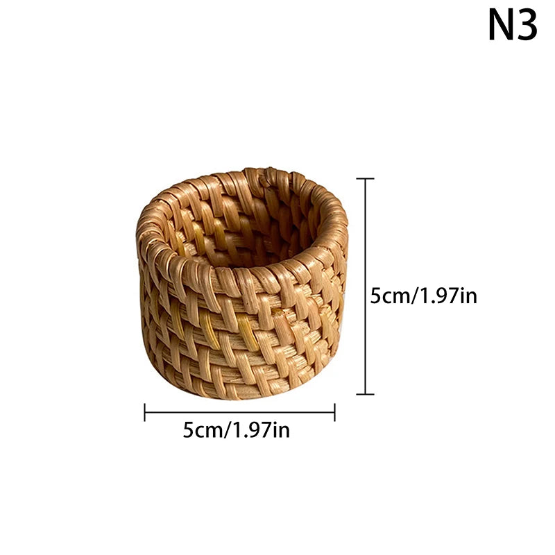 Handmade Rattan Napkin Rings | Rustic Woven Table Decor Rattan Napkin Rings Axl 3