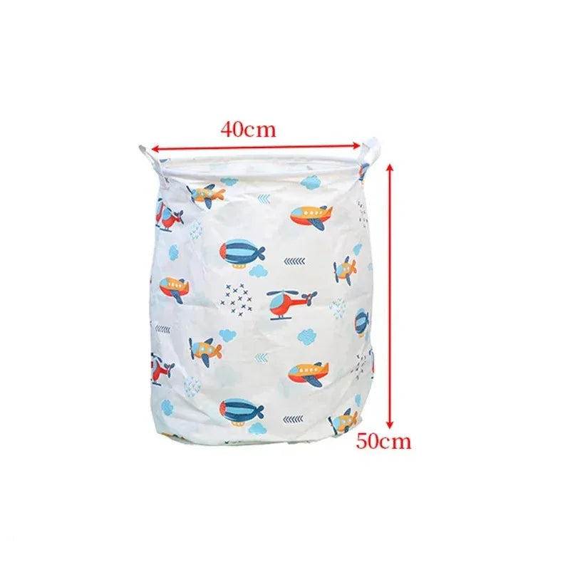 Large Foldable Kids Toy Storage Basket – Cartoon Print Organizer Foldable Storage Basket Axl
