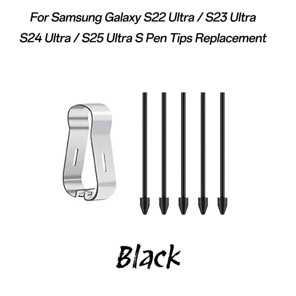 S Pen Replacement Nibs for Samsung Galaxy S22–S25 Ultra & Z Fold Stylus Pen Nibs Axl Black