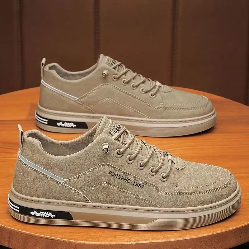 Men's Slip-On Casual Sneakers | Non-Slip Thick Sole Shoes Men's Casual Sneakers Axl Khaki 44