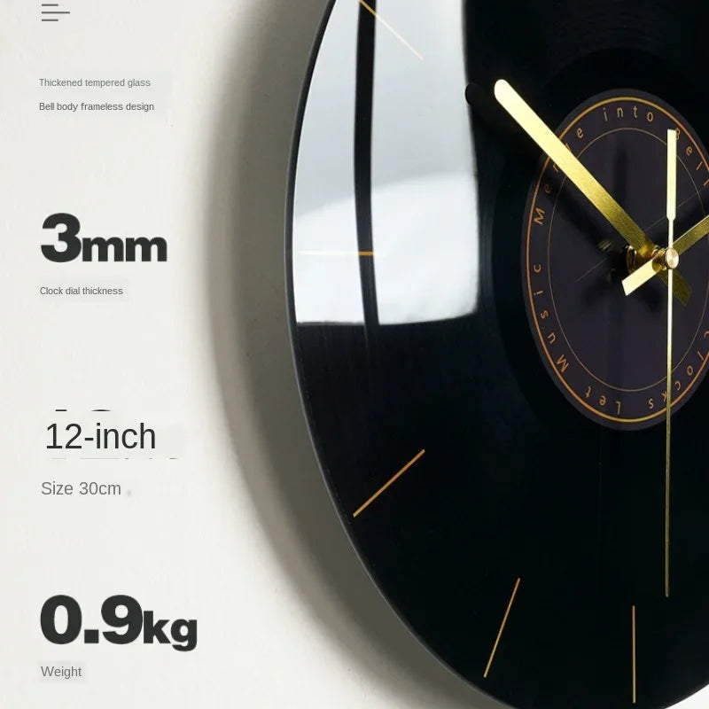 Luxury Silent Glass Wall Clock – Modern Large 30cm Home Decor Silent Wall Clock Axl